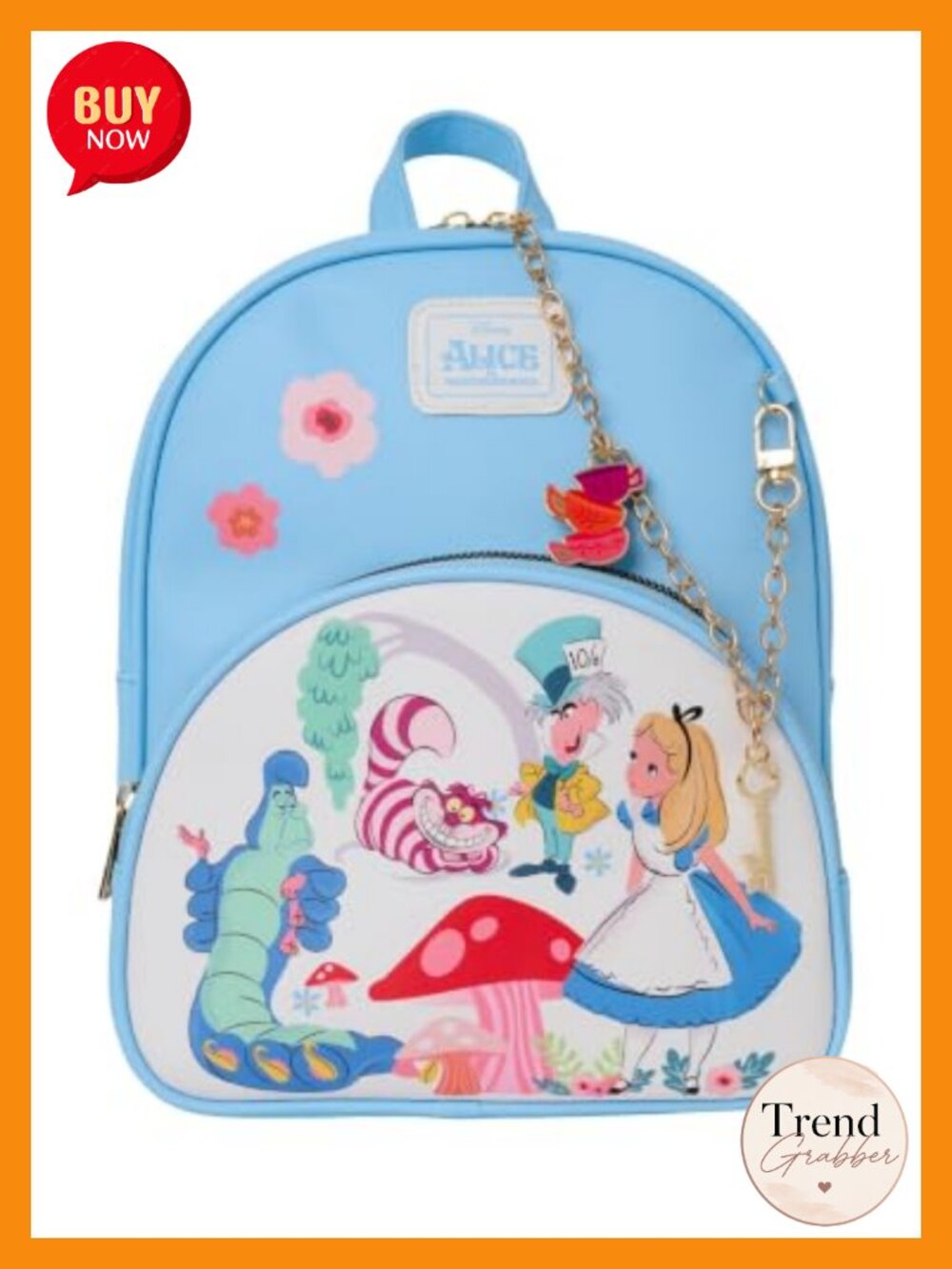 Disney Alice in Wonderland Mini Backpack Faux Leather Daypack